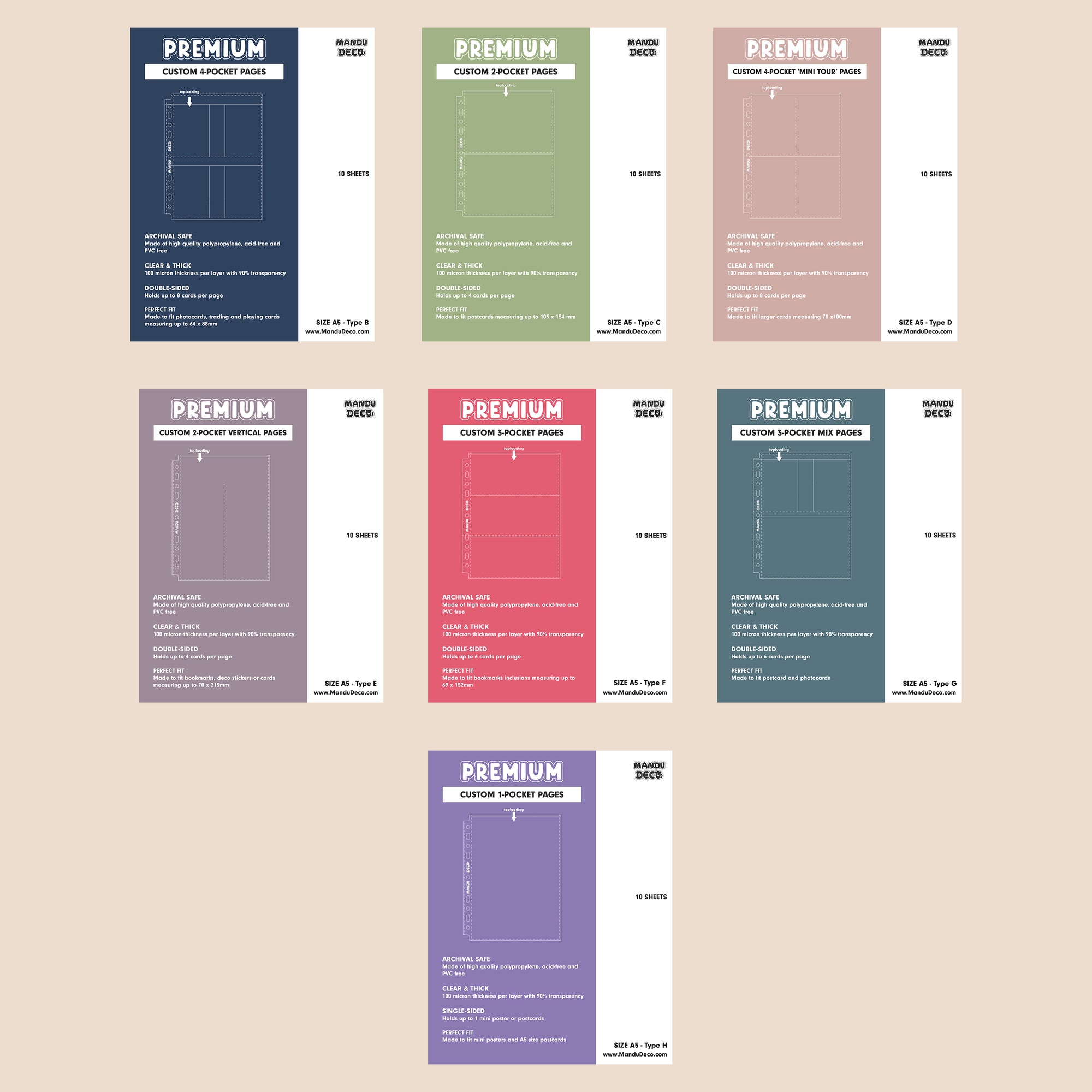 CUSTOM A5 POCKET PAGES