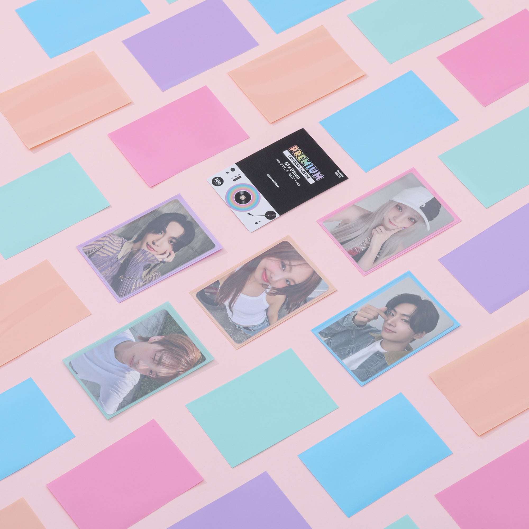 FUNDAS PARA TARJETAS FOTOGRÁFICAS DE COLORES - PAQUETE ARCOÍRIS PASTEL