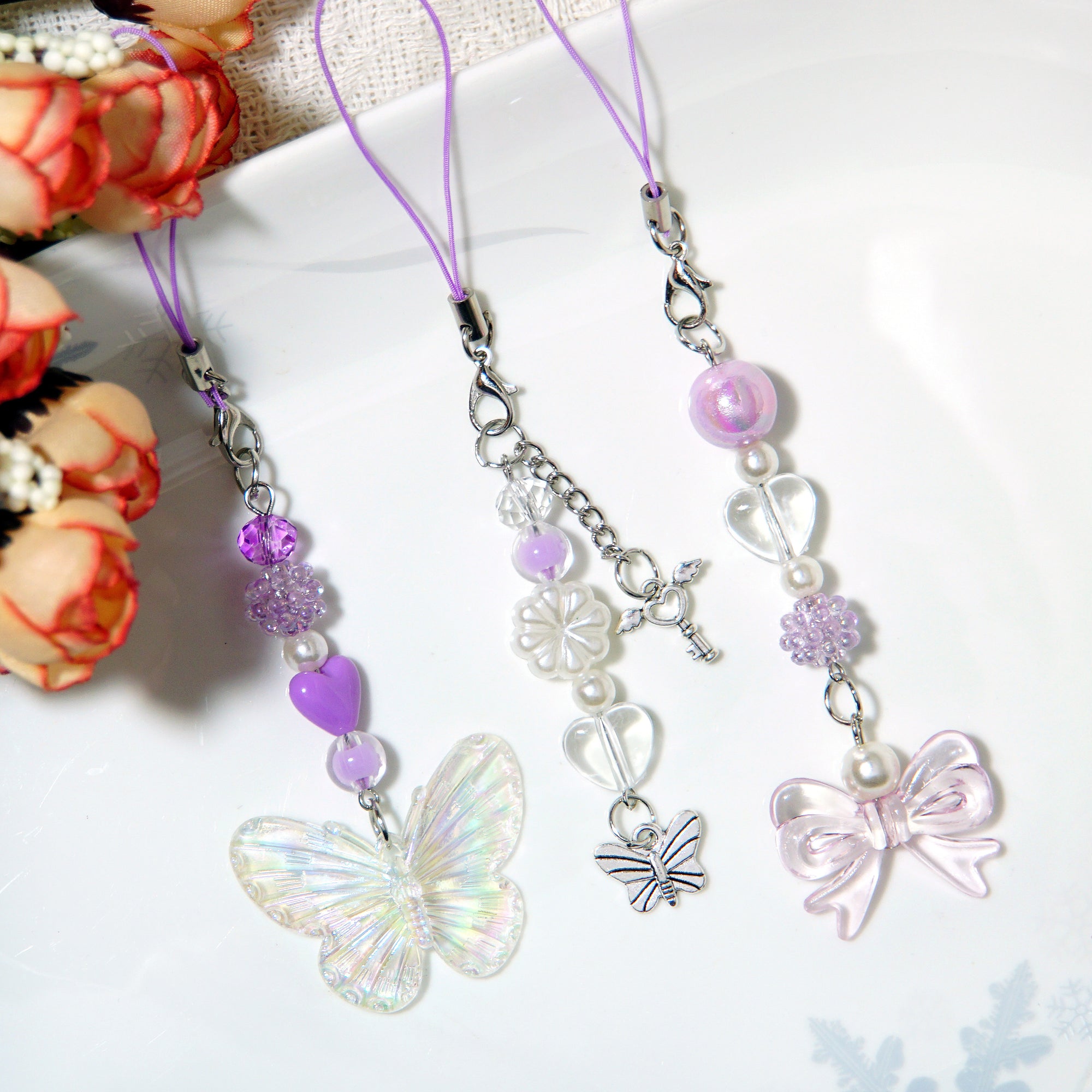 CHARMS PARA TELÉFONO CON TEMA PÚRPURA