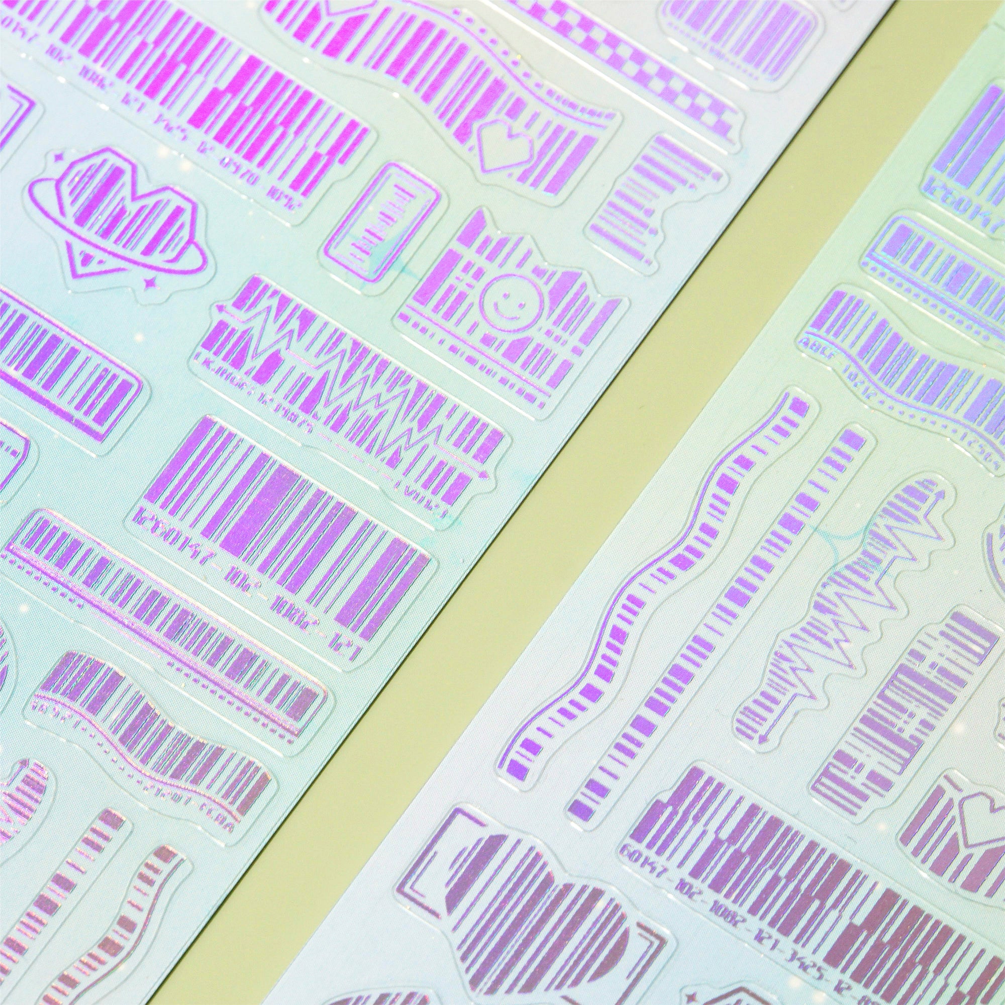LOVE 119 BARCODE FOIL STICKERS