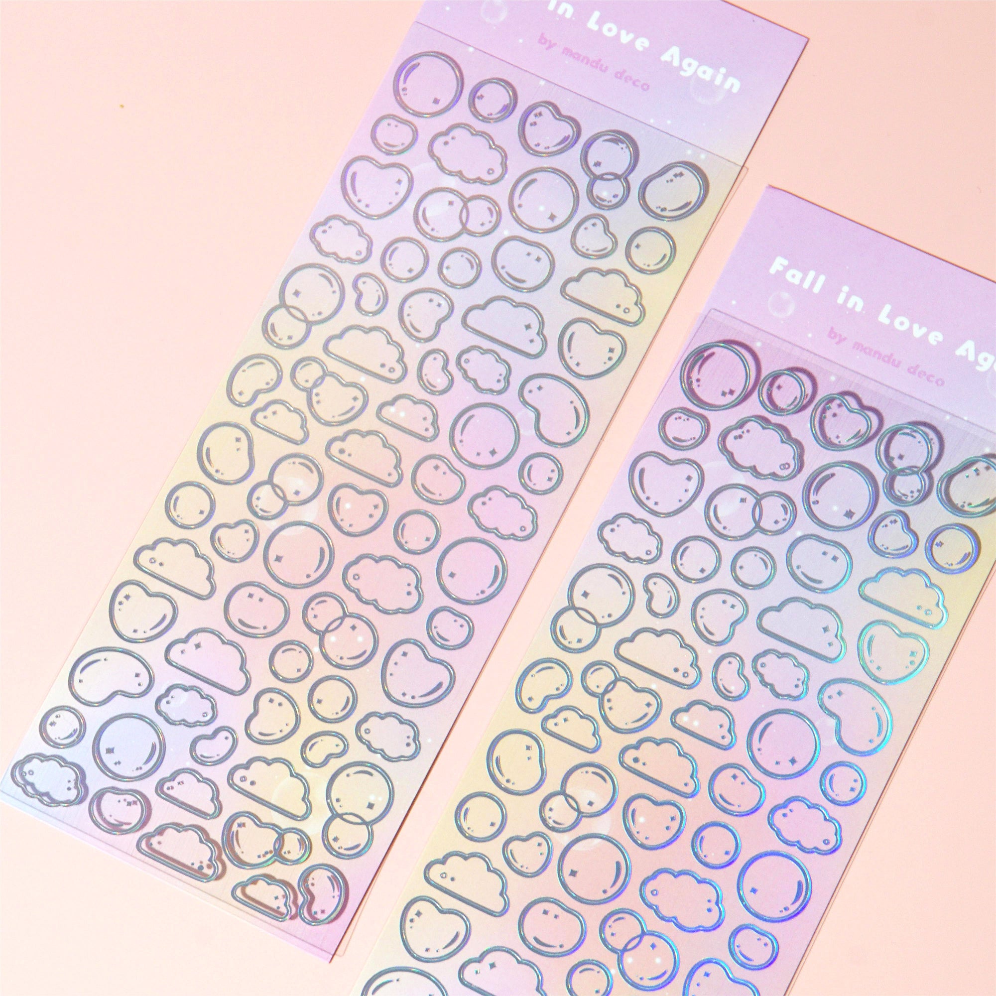FALL IN LOVE AGAIN BUBBLE FOIL STICKERS