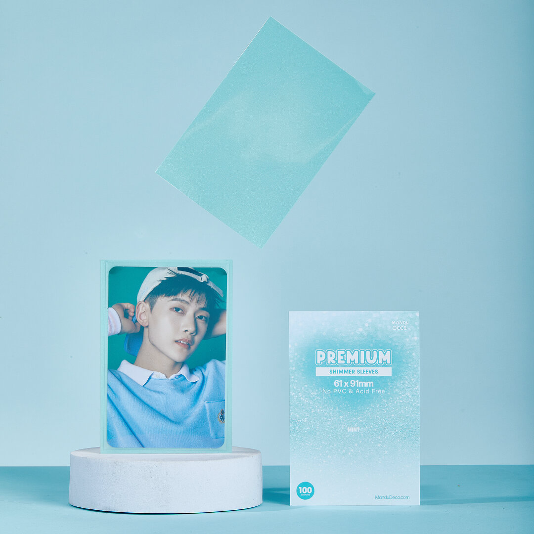 PREMIUM SHIMMER PHOTOCARD SLEEVES - MINT SHIMMER