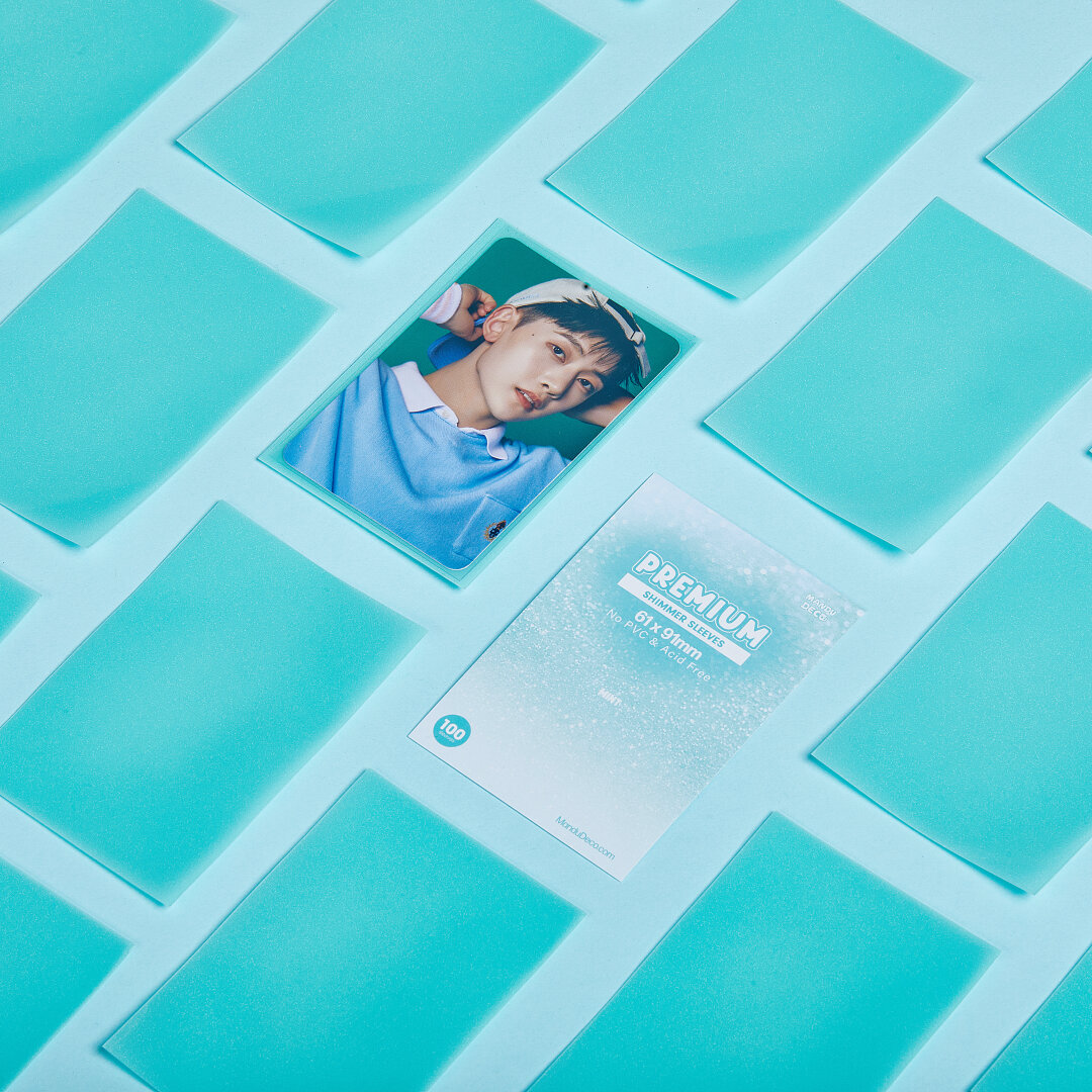 PREMIUM SHIMMER PHOTOCARD SLEEVES - MINT SHIMMER
