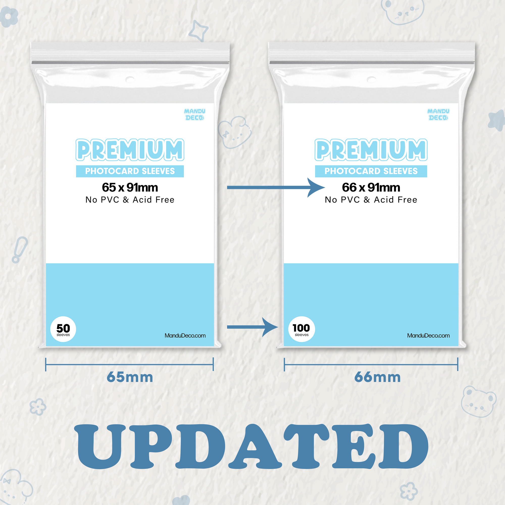 PREMIUM PHOTOCARD SLEEVES - BLUE VERSION (66x91MM)