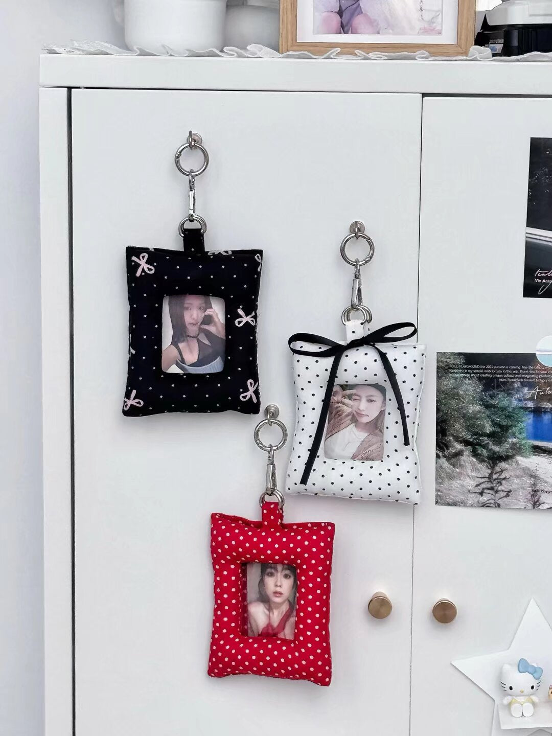 RED POLKA DOT PUFF PHOTOCARD HOLDER – Mandu Deco
