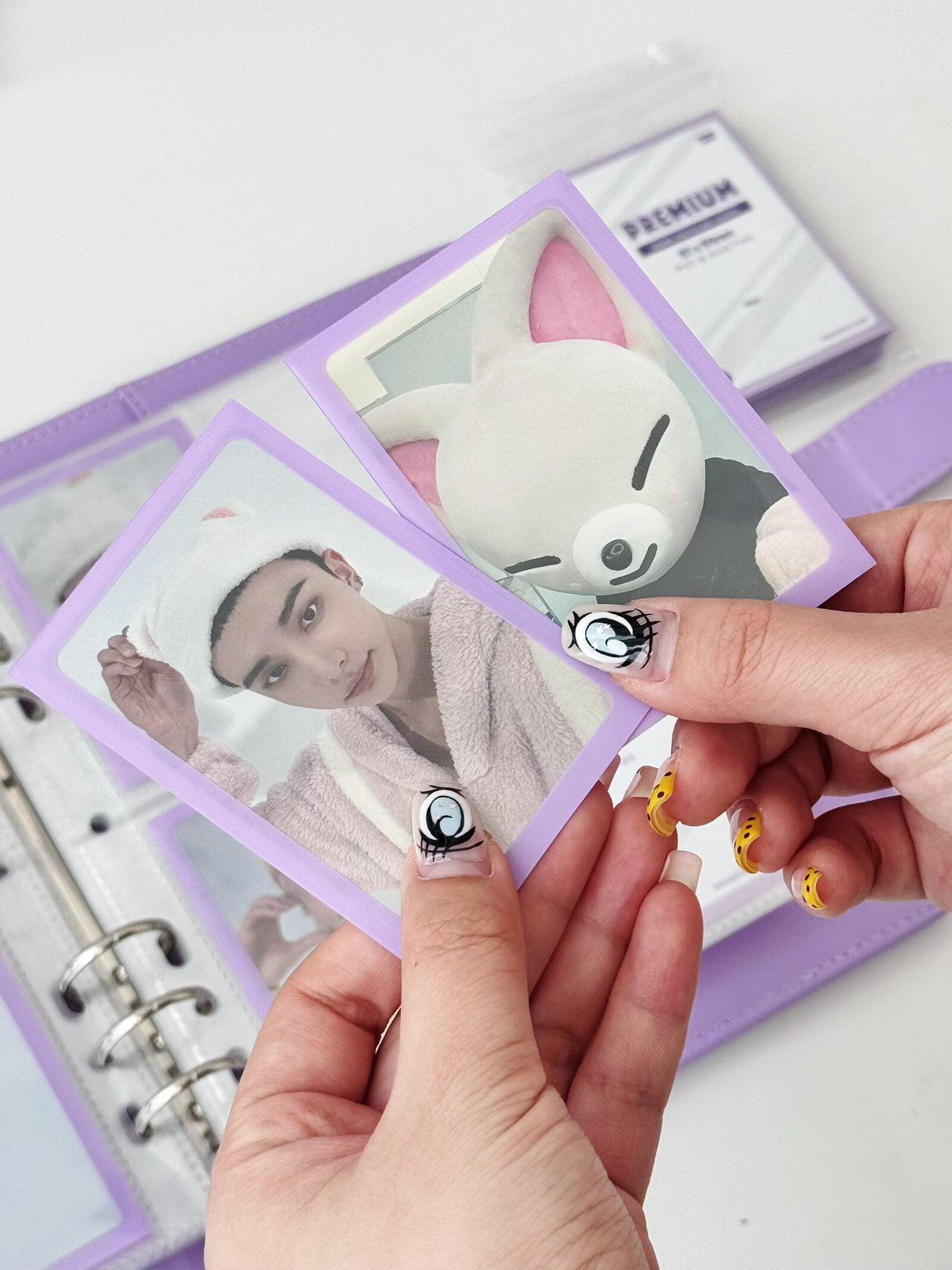 Premium Lilac Frame Photocard Sleeves 61x91mm | Double Sleeve