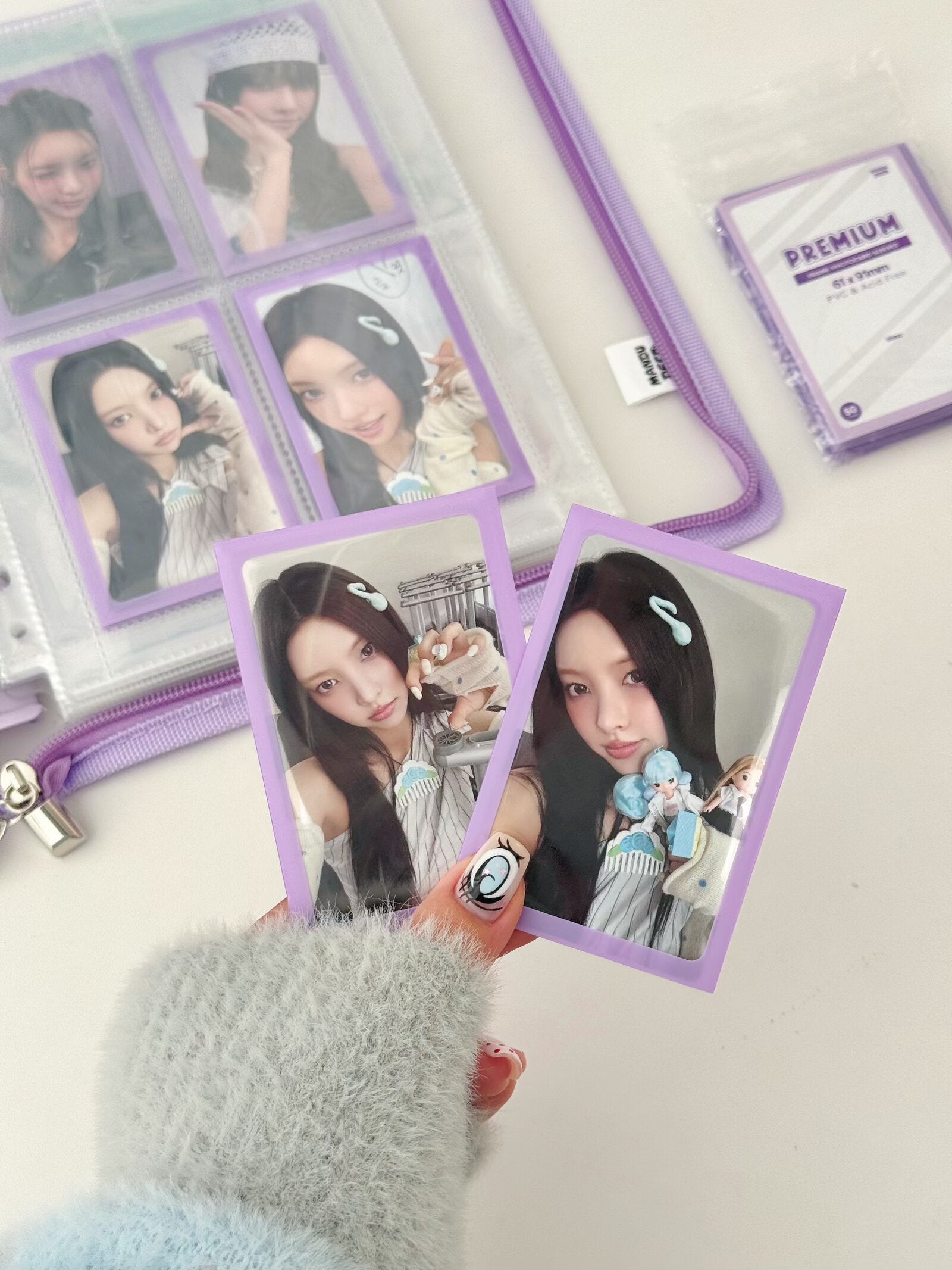Premium Lilac Frame Photocard Sleeves 61x91mm | Double Sleeve