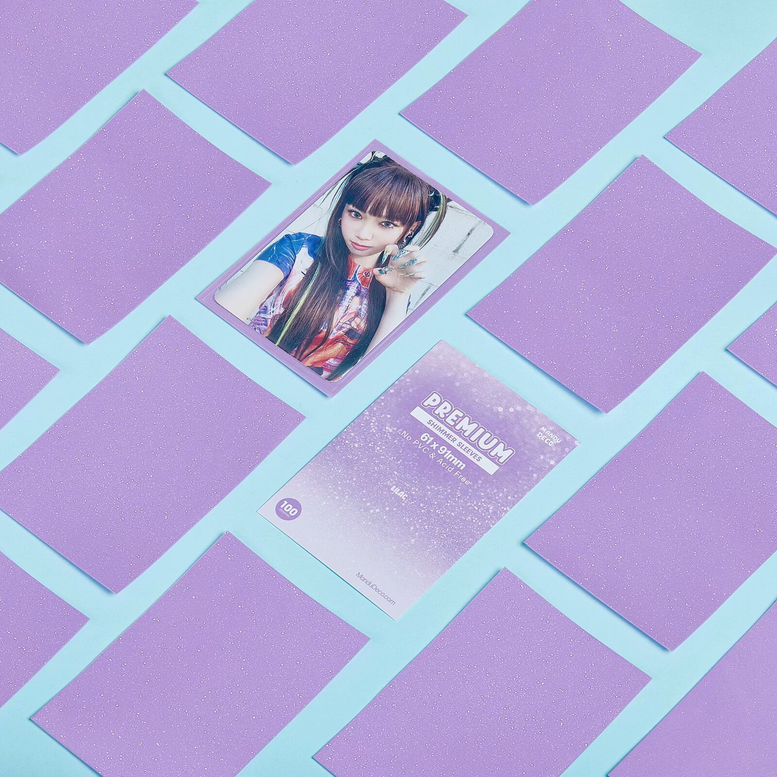 PREMIUM SHIMMER PHOTOCARD SLEEVES - LILAC SHIMMER