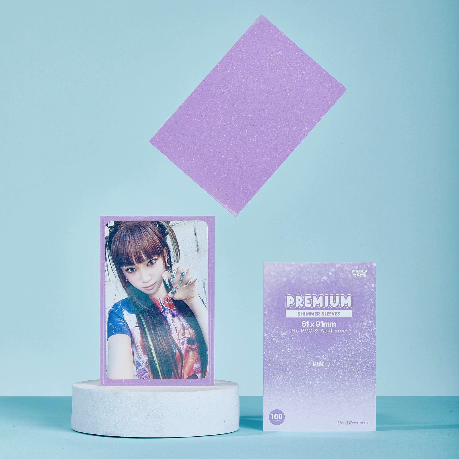 PREMIUM SHIMMER PHOTOCARD SLEEVES - LILAC SHIMMER