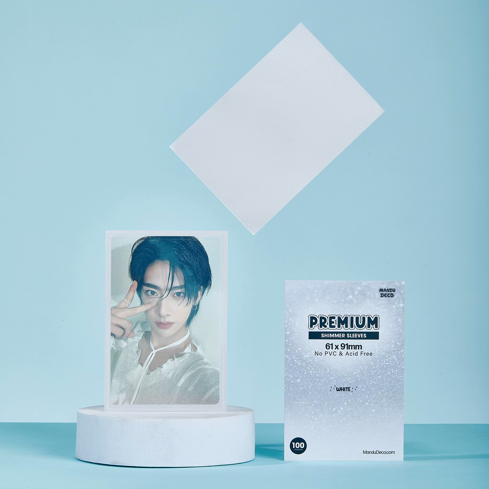 PREMIUM SHIMMER PHOTOCARD SLEEVES - WHITE SHIMMER