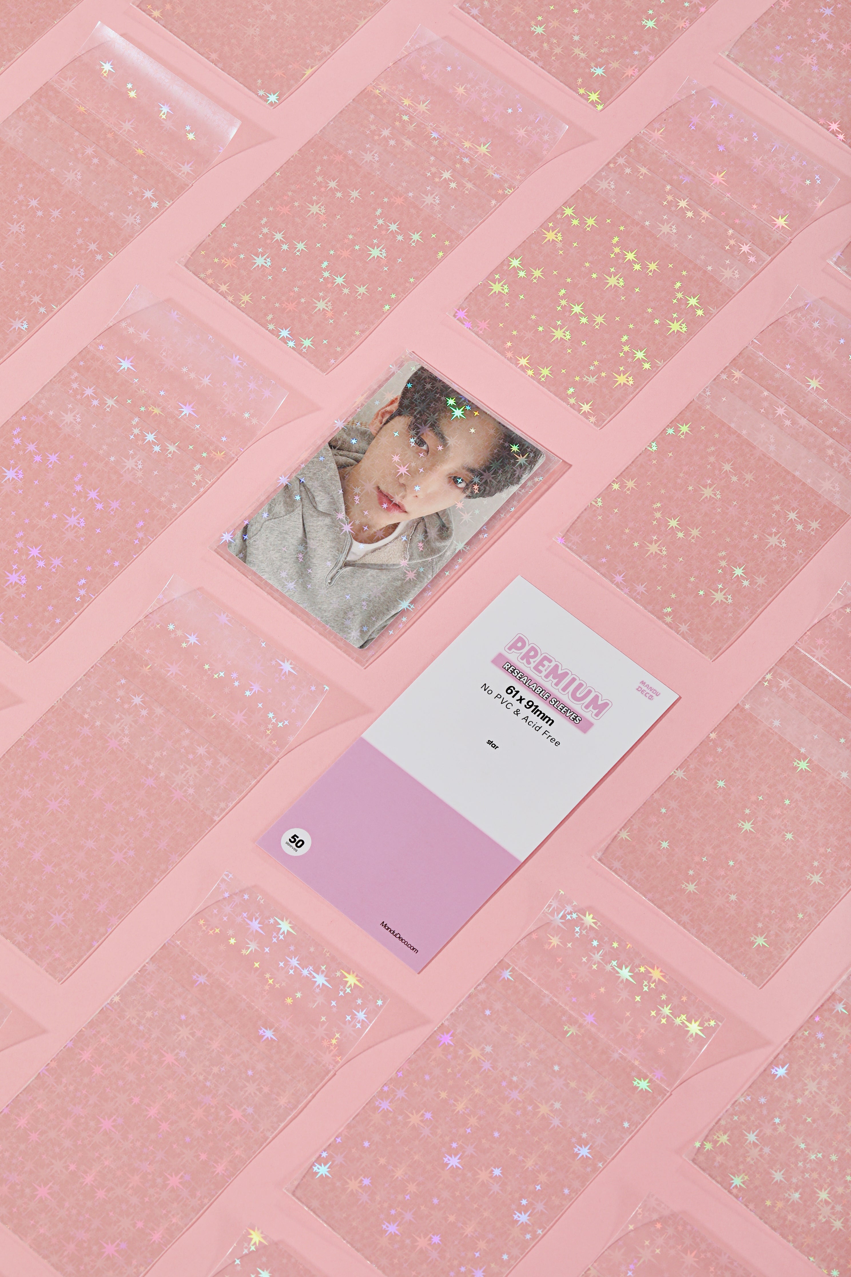 PREMIUM RESEALABLE PHOTOCARD SLEEVES STAR VERSION (61x91MM) Mandu Deco