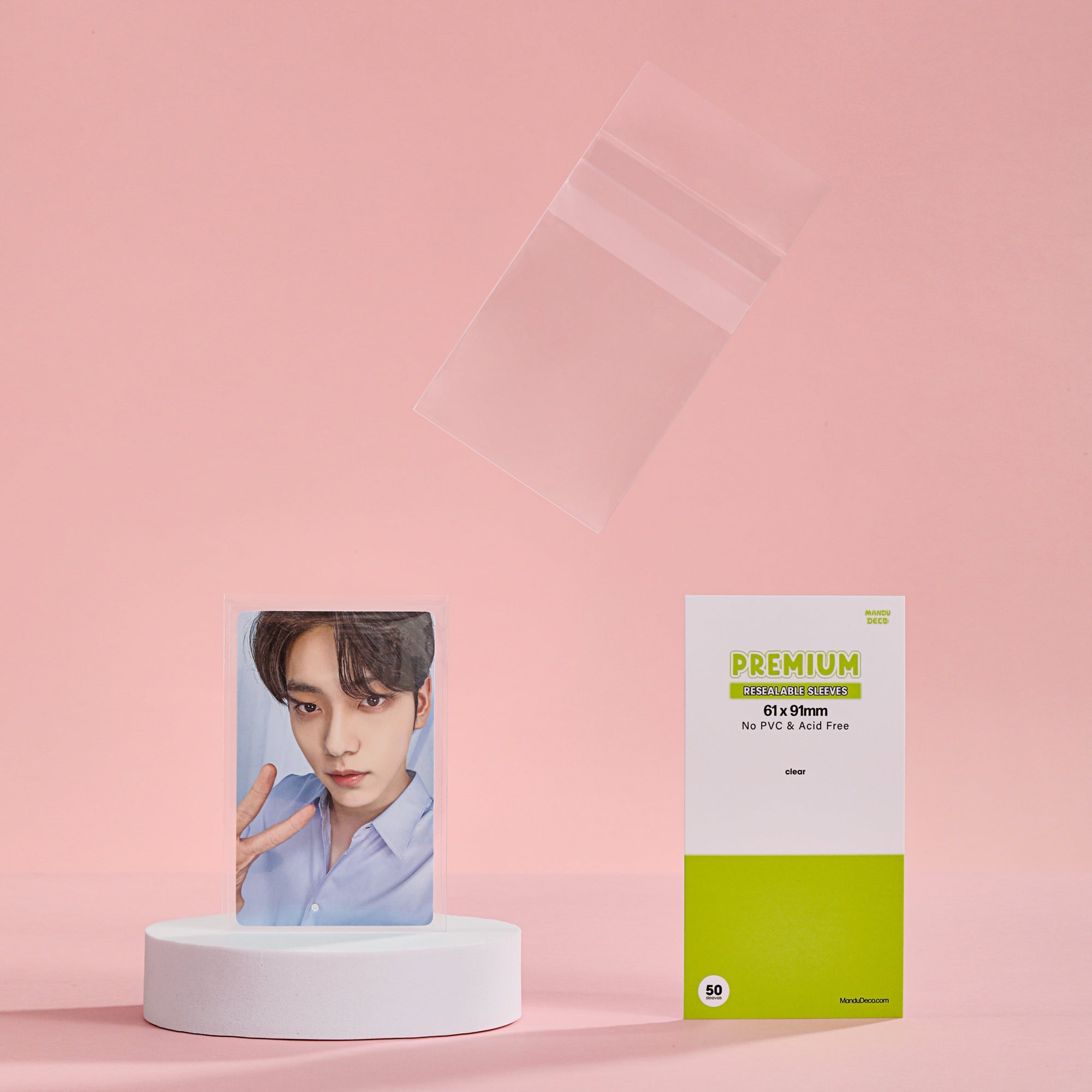FUNDAS PREMIUM PARA TARJETAS FOTOGRÁFICAS RESELLABLES - VERSIÓN TRANSPARENTE (61x91MM)