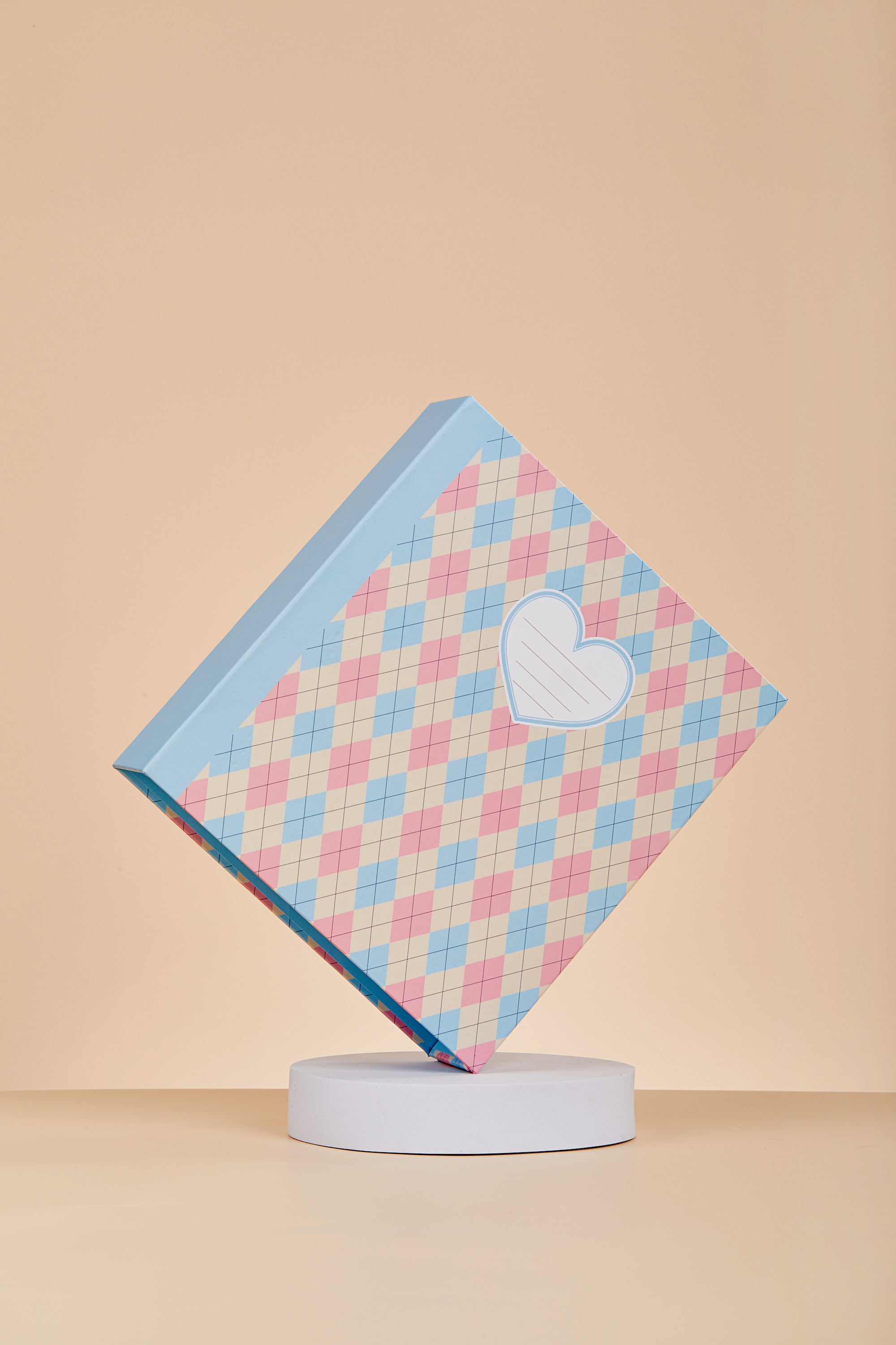 CLASSEUR DE COMPOSITION ARGYLE BLEU/ROSE - A5