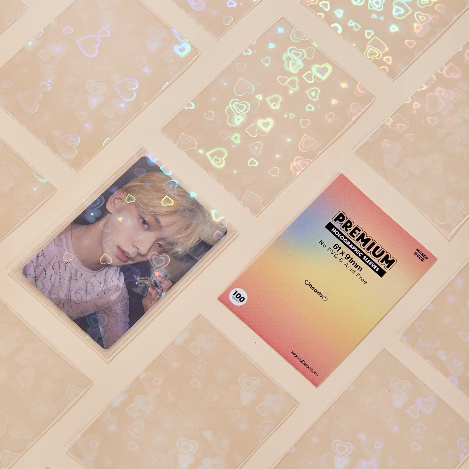 FUNDAS PARA TARJETAS FOTOGRÁFICAS HOLOGRAFICAS PREMIUM - VERSIÓN CORAZÓN