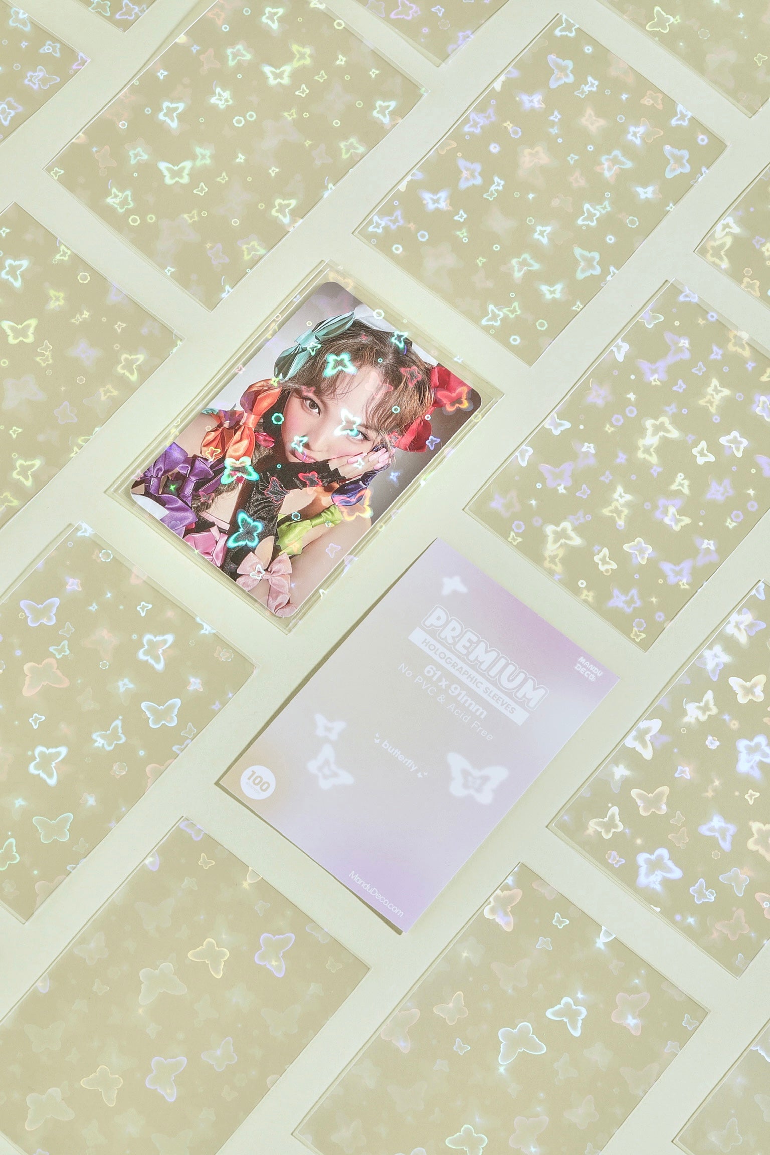 FUNDAS PARA TARJETAS FOTOGRÁFICAS HOLOGRÁFICAS PREMIUM - VERSIÓN MARIPOSA