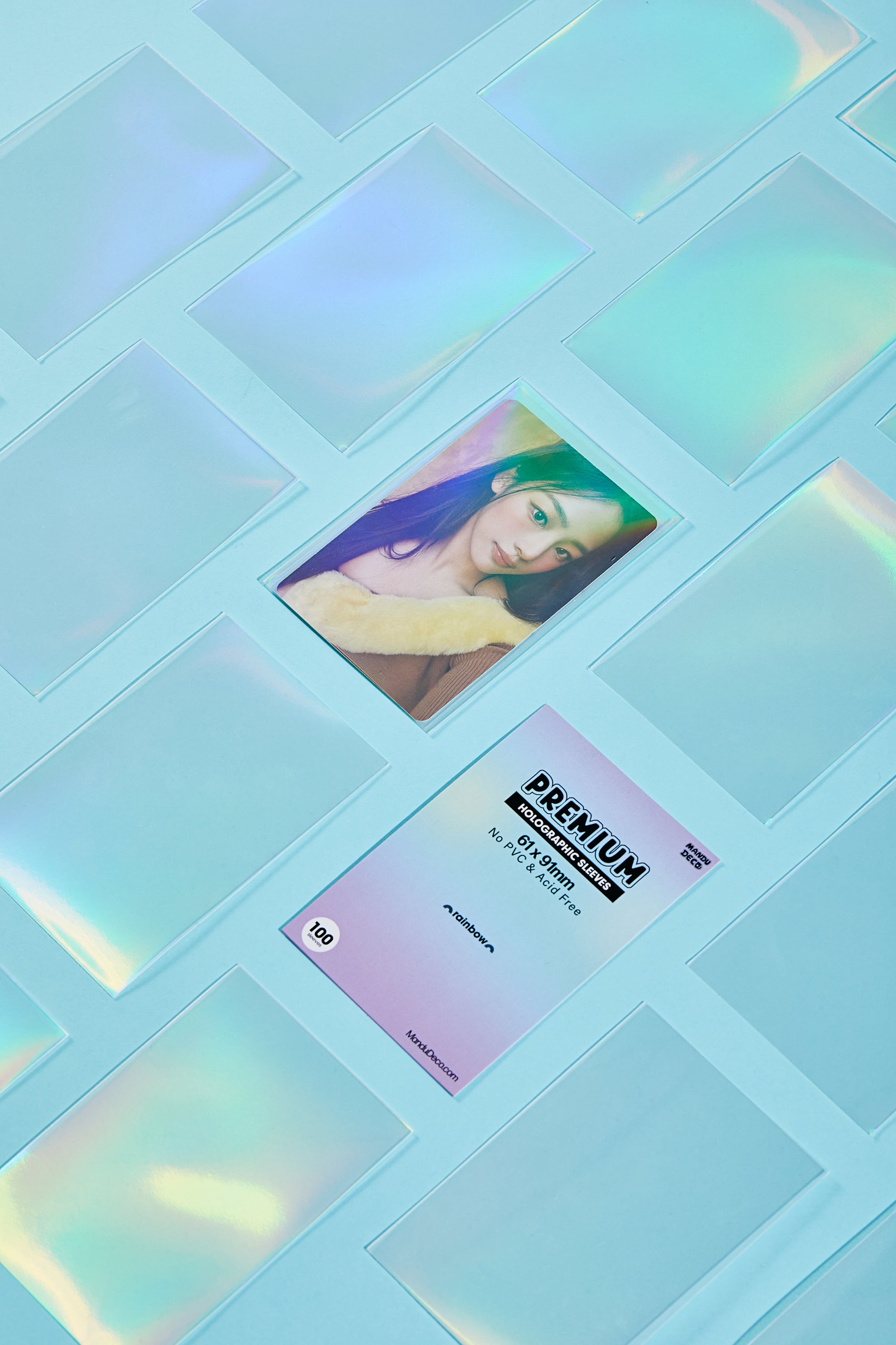 FUNDAS PARA TARJETAS FOTOGRÁFICAS HOLOGRAFICAS PREMIUM - VERSIÓN ARCO IRIS