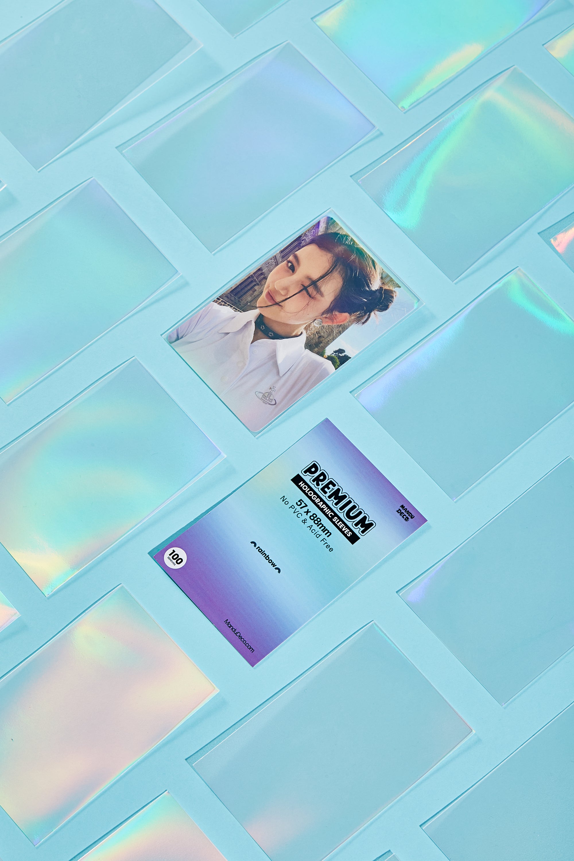FUNDAS PARA TARJETAS FOTOGRÁFICAS HOLOGRAFICAS PREMIUM - VERSIÓN ARCO IRIS