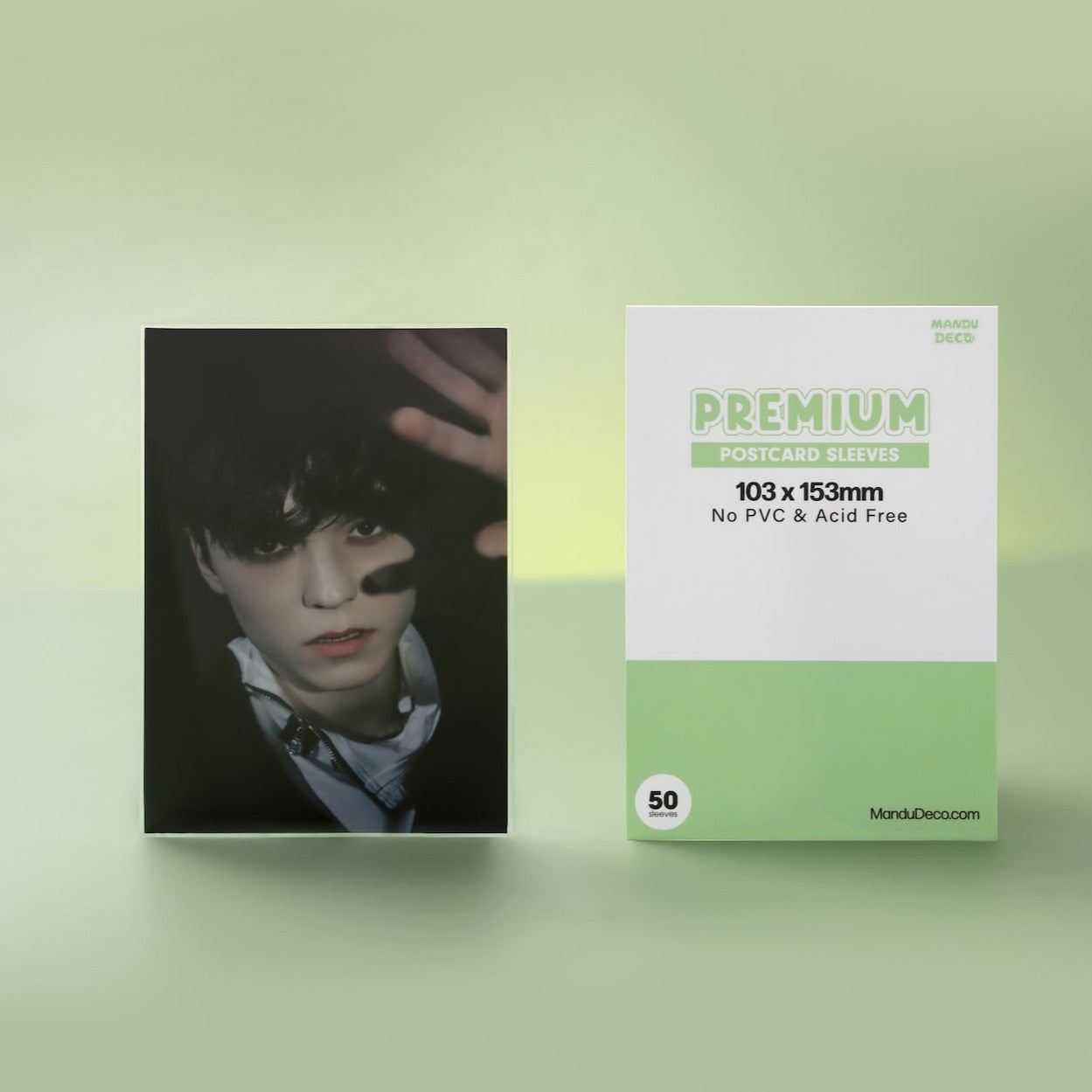 PREMIUM POSTCARD SLEEVES - GREEN VERSION (103x153MM) – Mandu Deco