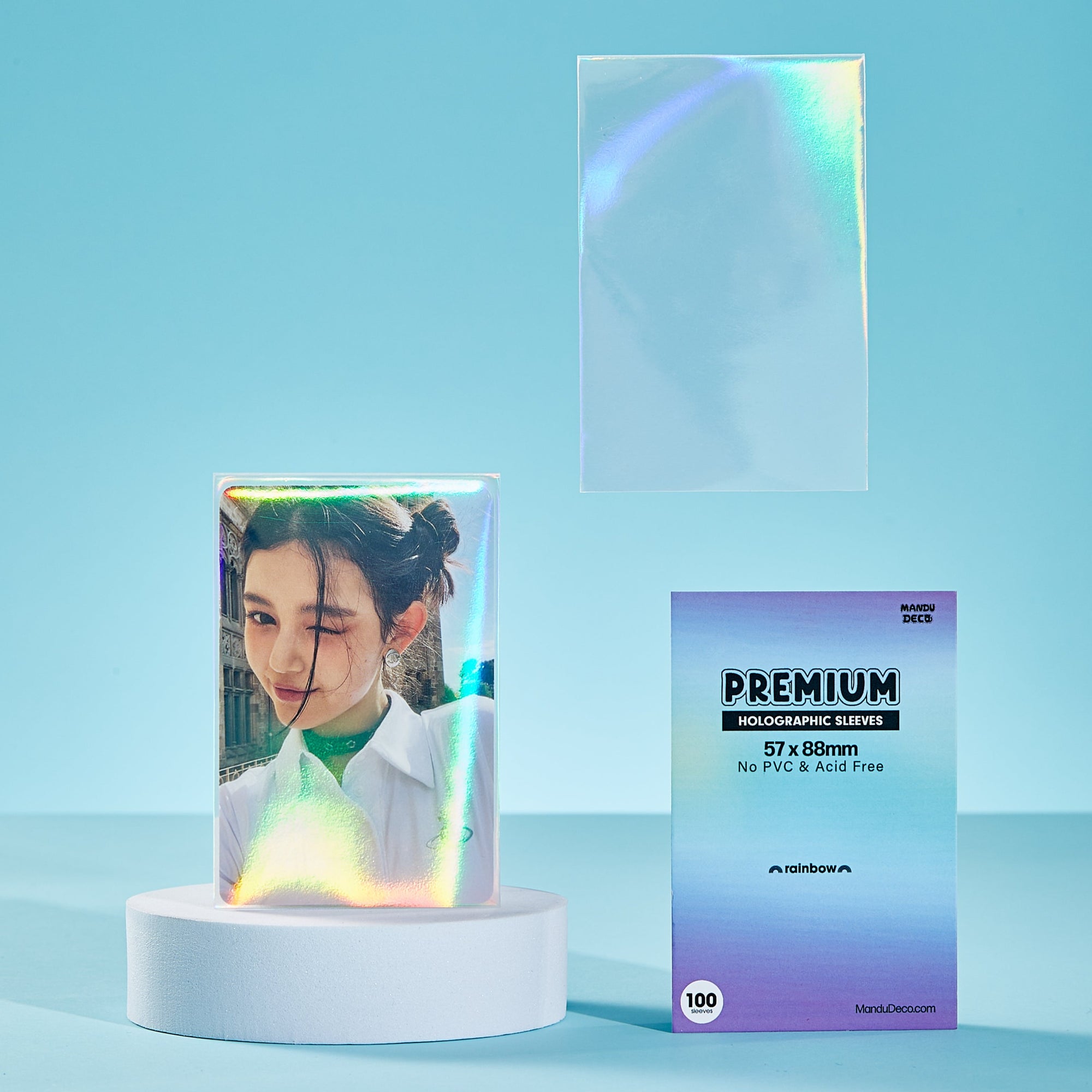 FUNDAS PARA TARJETAS FOTOGRÁFICAS HOLOGRAFICAS PREMIUM - VERSIÓN ARCO IRIS