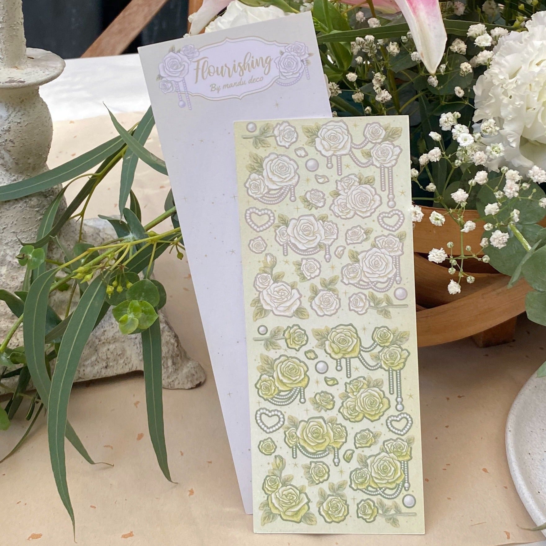 PEGATINAS DE ROSAS FLORECIENTES