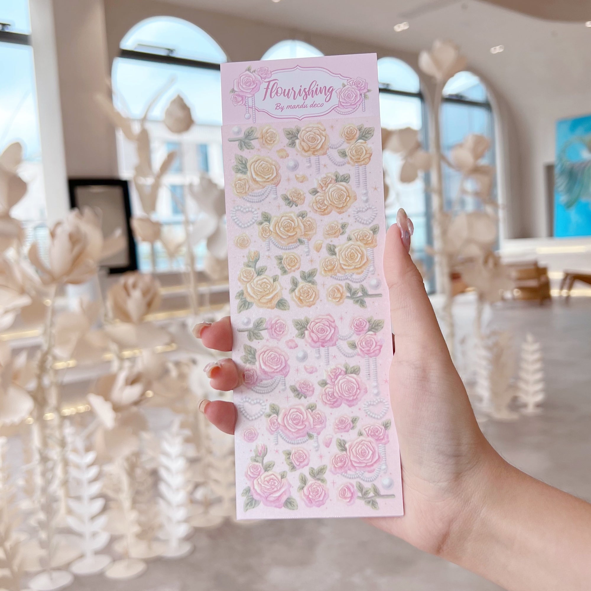 PEGATINAS DE ROSAS FLORECIENTES