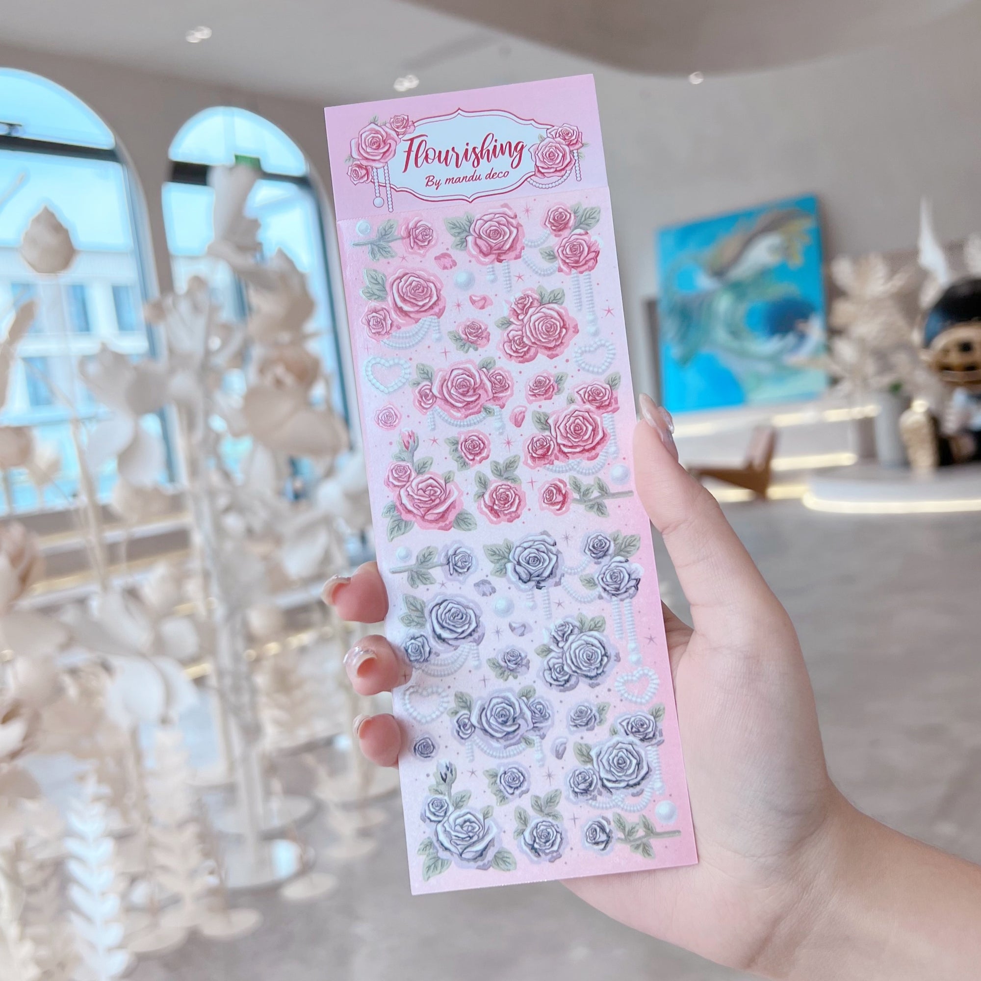 PEGATINAS DE ROSAS FLORECIENTES