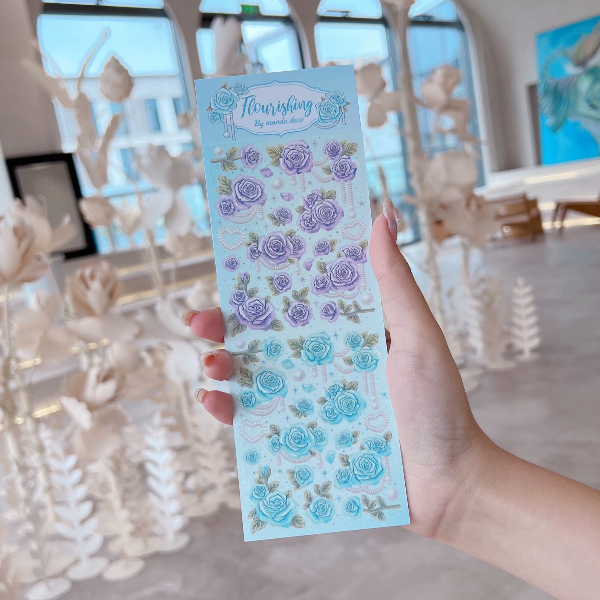 PEGATINAS DE ROSAS FLORECIENTES