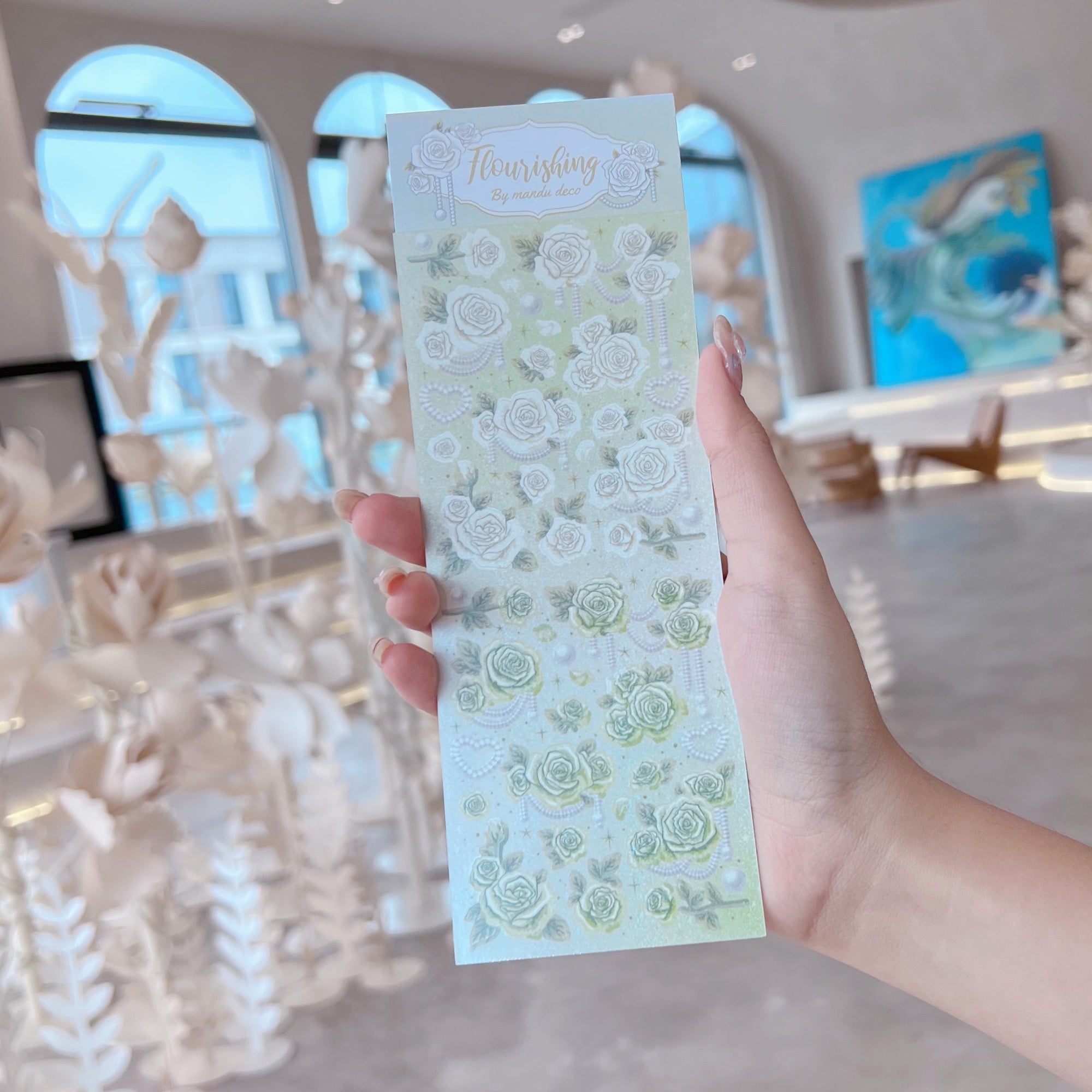 PEGATINAS DE ROSAS FLORECIENTES