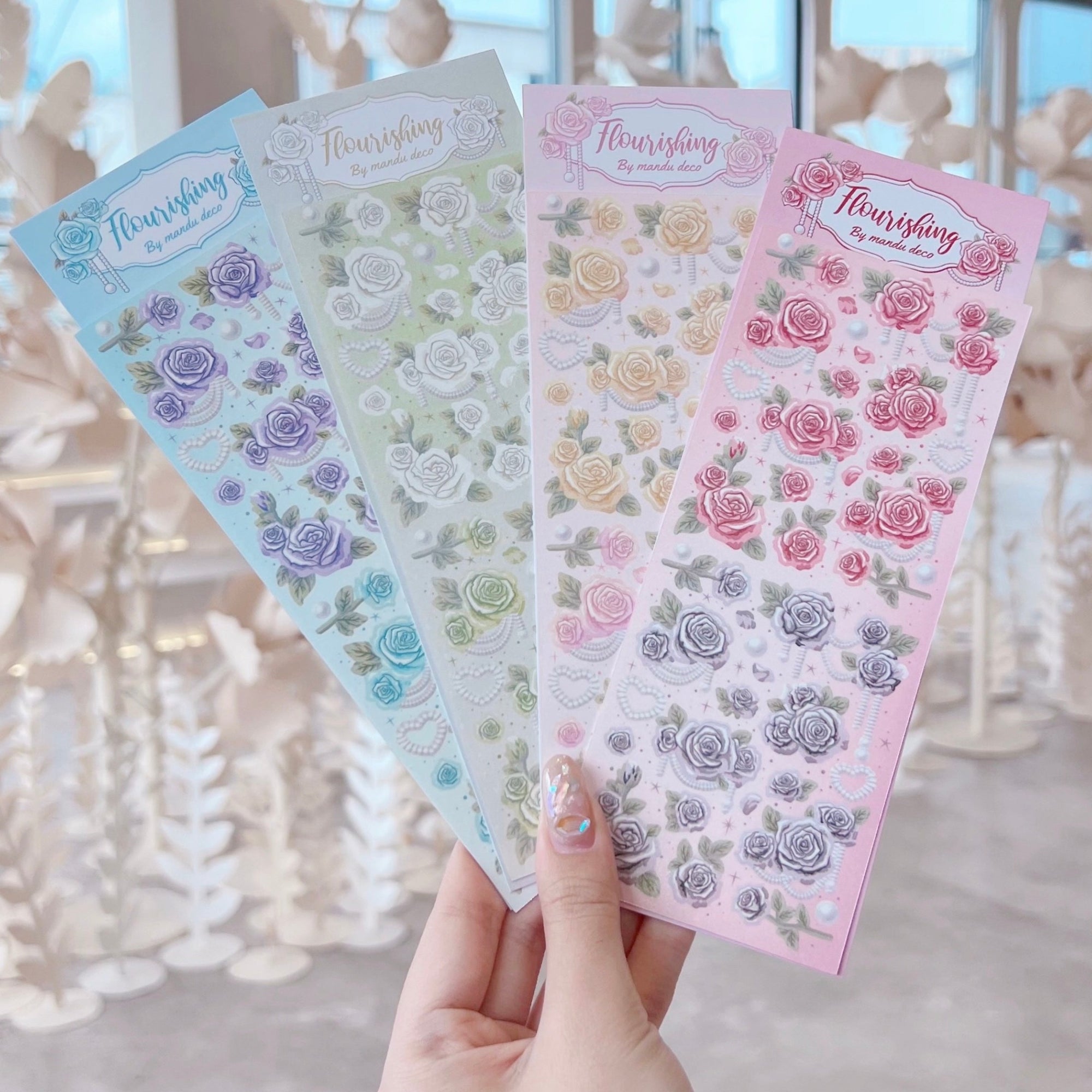 PEGATINAS DE ROSAS FLORECIENTES