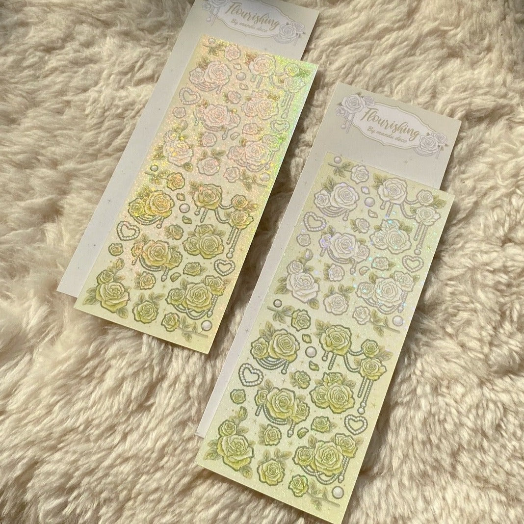 PEGATINAS DE ROSAS FLORECIENTES