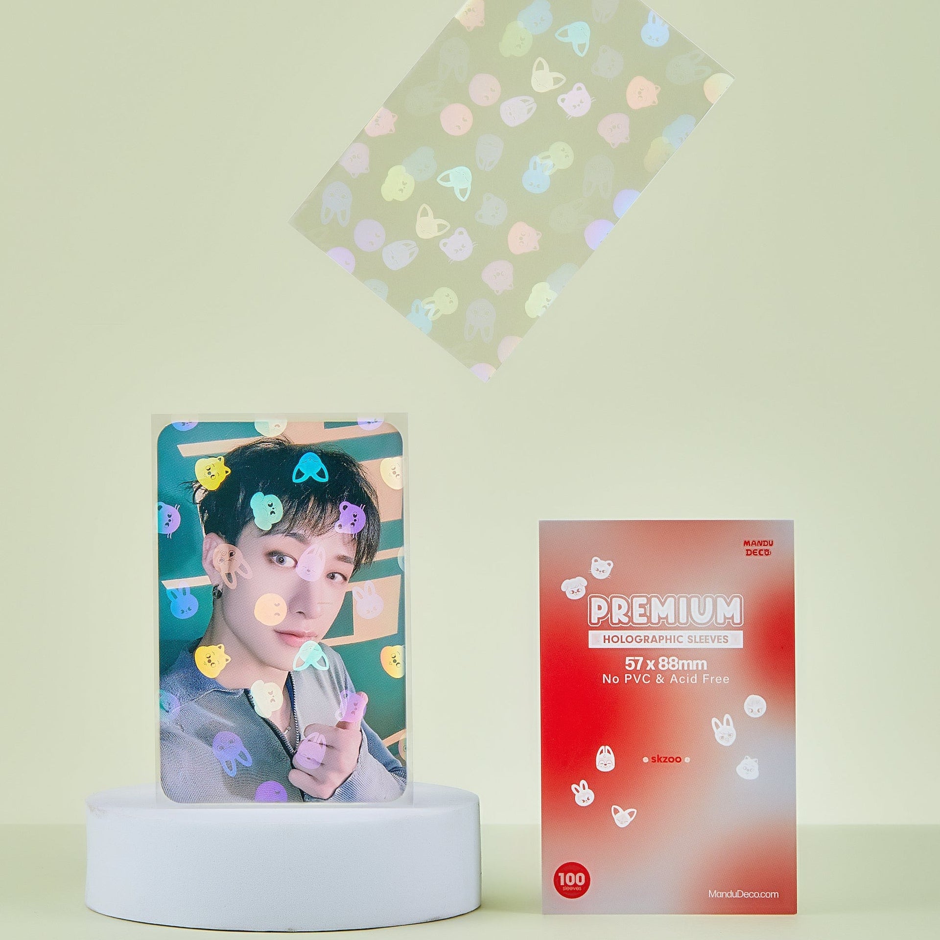 PREMIUM HOLOGRAPHIC PHOTOCARD SLEEVES SKZOO VERSION Mandu Deco