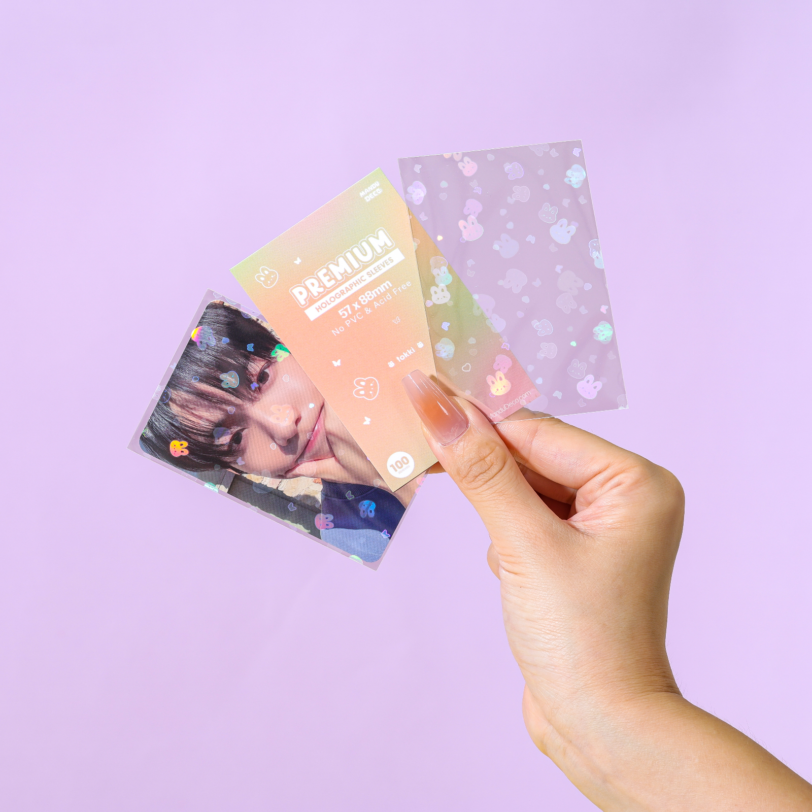 PREMIUM HOLOGRAPHIC PHOTOCARD SLEEVES - BUNNY VERSION Mandu Deco PREMIUM HOLOGRAPHIC PHOTOCARD SLEEVES - BUNNY VERSION Mandu Deco
