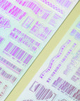 LOVE 119 BARCODE FOIL STICKERS