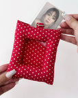 RED POLKA DOT PUFF PHOTOCARD HOLDER