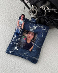 PAINTED DENIM PUFF PHOTOCARD HOLDER