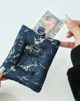 PAINTED DENIM PUFF PHOTOCARD HOLDER