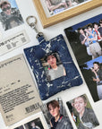 PAINTED DENIM PUFF PHOTOCARD HOLDER