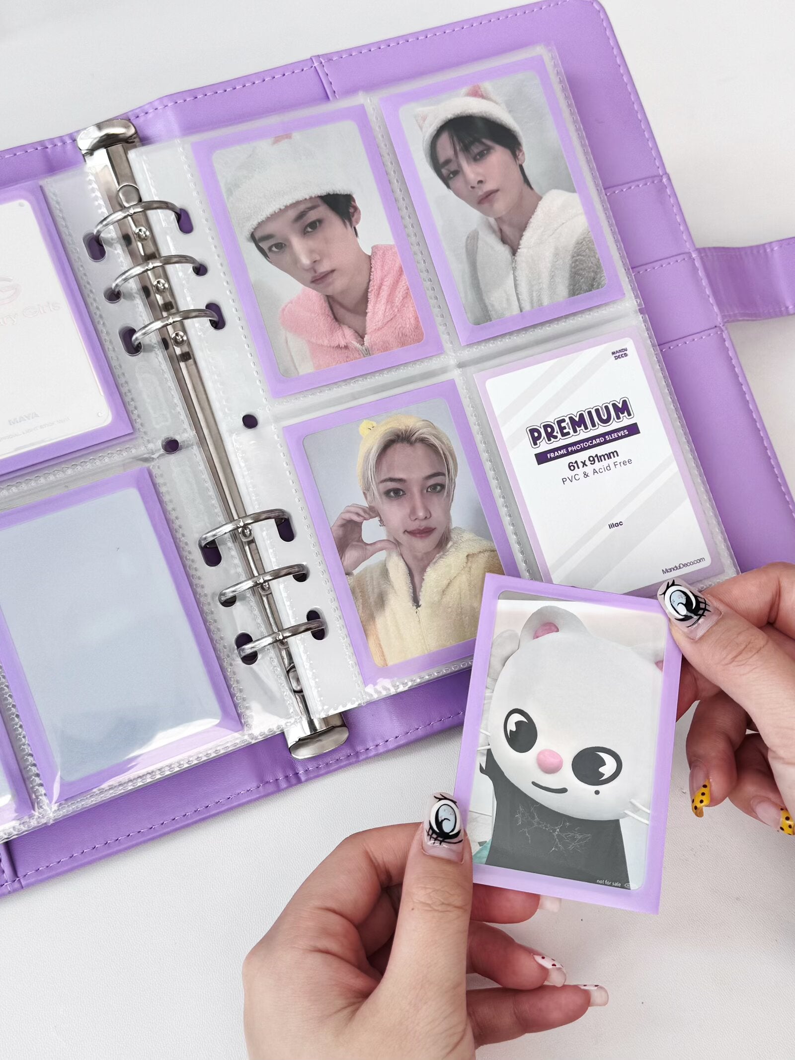 Premium Lilac Frame Photocard Sleeves 61x91mm | Double Sleeve | 50 Pack Premium Lilac Frame Photocard Sleeves 61x91mm | Double Sleeve | 50 Pack