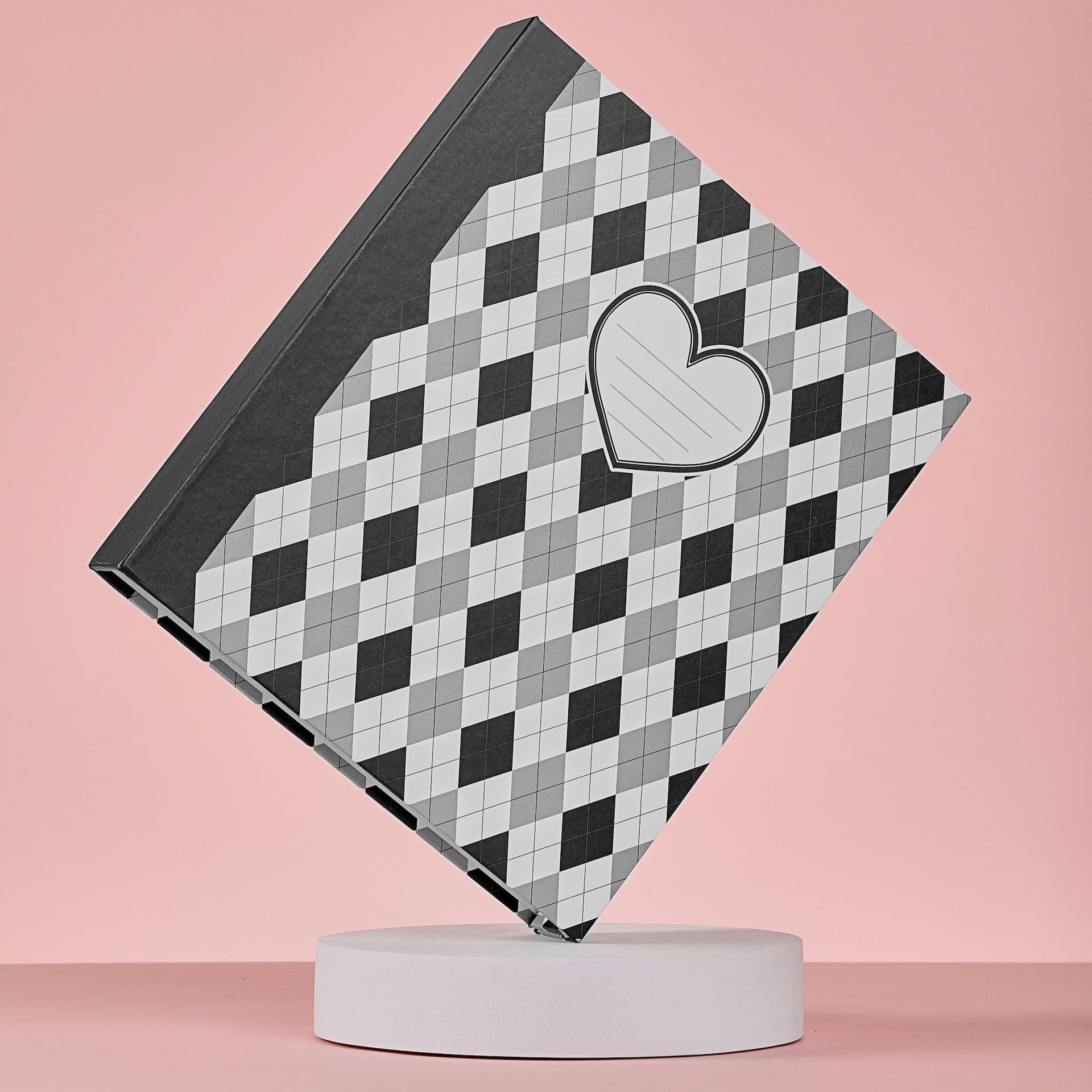 BLACK ARGYLE COMPOSITION BINDER A5 Mandu Deco